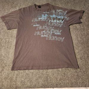 Hurley Graphic T-Shirt Mens Large L Gray Short Sleeve Pullover Tee Skate Street